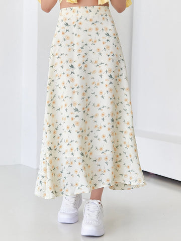 DAZY Allover Floral High Waist Skirt