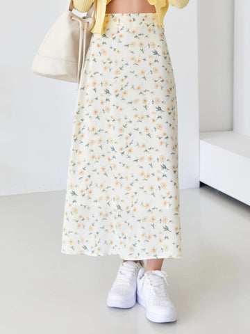 DAZY Allover Floral High Waist Skirt