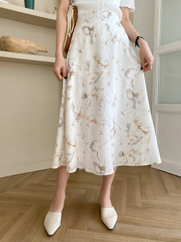 DAZY Allover Print Elastic Waist Skirt