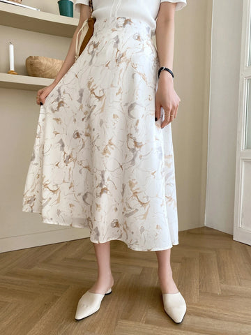 DAZY Allover Print Elastic Waist Skirt