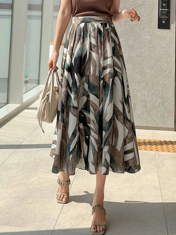 DAZY Allover Print High Waist Skirt