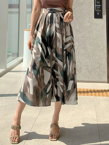 DAZY Allover Print High Waist Skirt