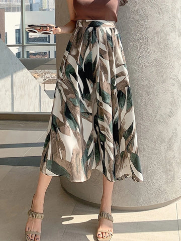 DAZY Allover Print High Waist Skirt