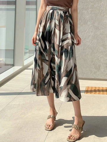 DAZY Allover Print High Waist Skirt