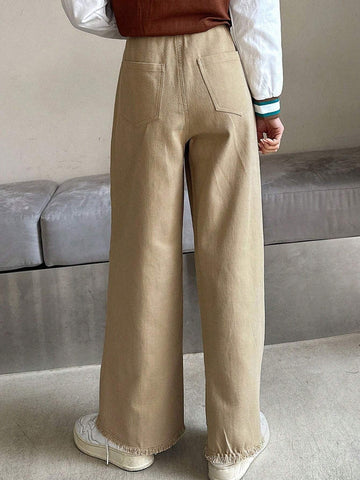 DAZY Bias Pocket Raw Hem Trousers