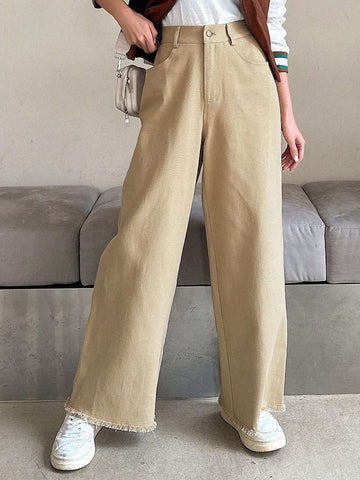 DAZY Bias Pocket Raw Hem Trousers