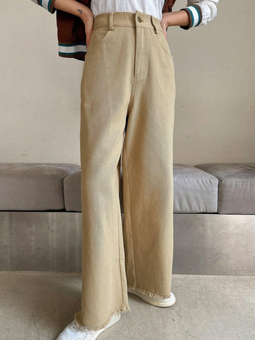 DAZY Bias Pocket Raw Hem Trousers