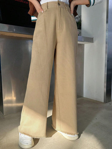 DAZY Bias Pocket Raw Hem Trousers