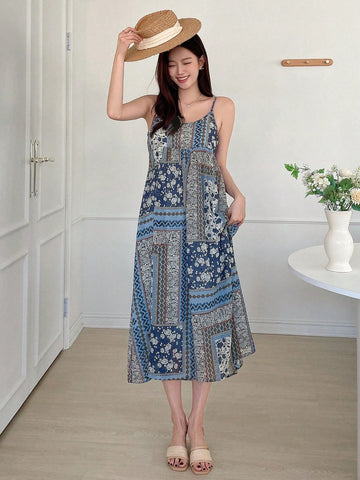DAZY Bohemian Style Spaghetti Strap Dress