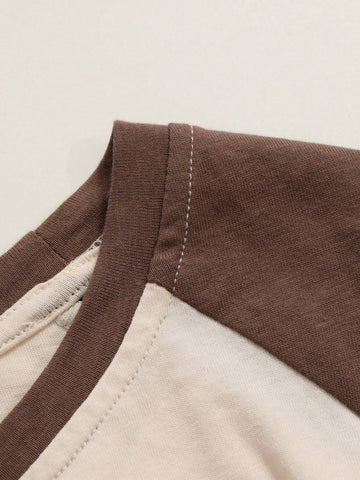 DAZY Colorblock Puff Sleeve Tee For Women