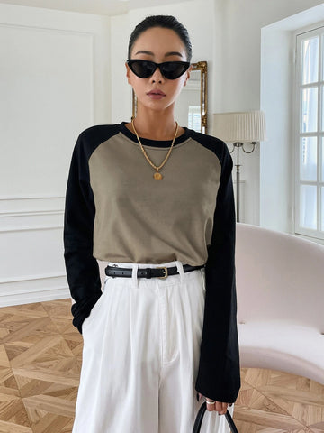 Colorblock Raglan Sleeve Tee