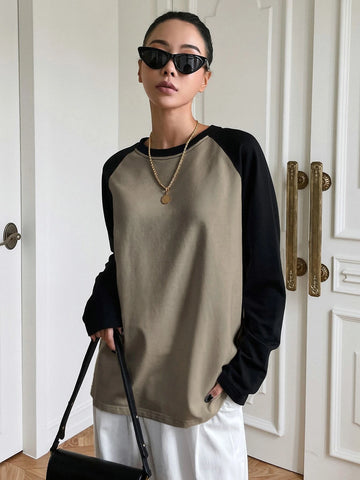 Colorblock Raglan Sleeve Tee
