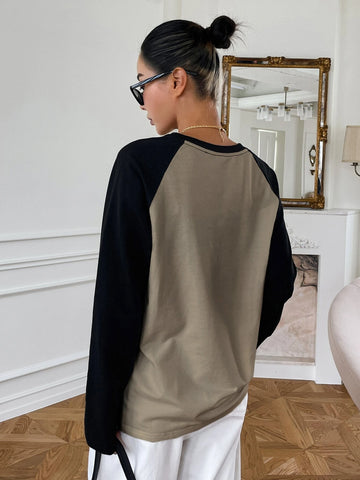 Colorblock Raglan Sleeve Tee