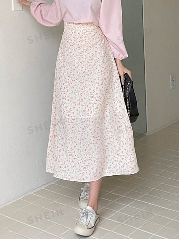 DAZY Ditsy Floral Print A-line Skirt