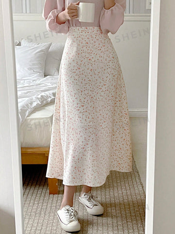 DAZY Ditsy Floral Print A-line Skirt