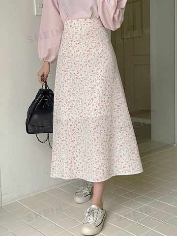 DAZY Ditsy Floral Print A-line Skirt