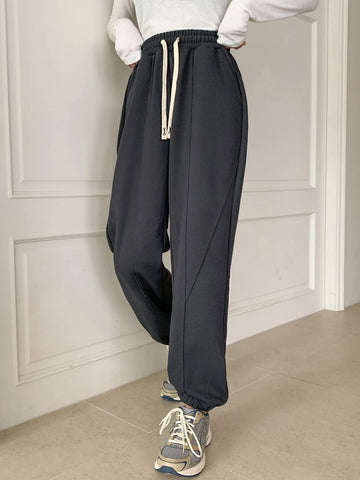 DAZY Drawstring Waist Seam Detail Sweatpants