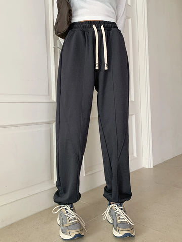 DAZY Drawstring Waist Seam Detail Sweatpants