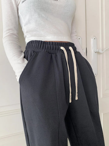DAZY Drawstring Waist Seam Detail Sweatpants