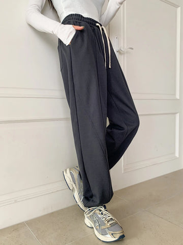 DAZY Drawstring Waist Seam Detail Sweatpants