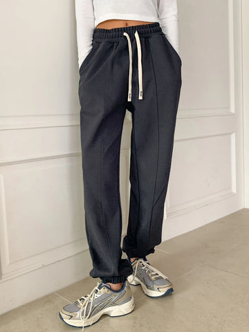 DAZY Drawstring Waist Seam Detail Sweatpants