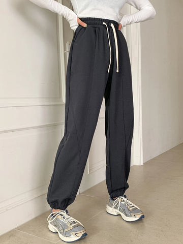 DAZY Drawstring Waist Seam Detail Sweatpants