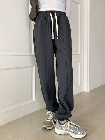 DAZY Drawstring Waist Seam Detail Sweatpants