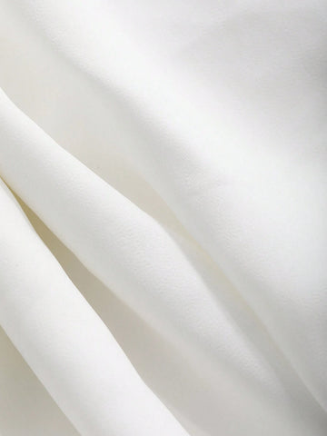 DAZY Elegant Solid Color Puff Sleeve Shirt And Skirt Set For Women, Summer