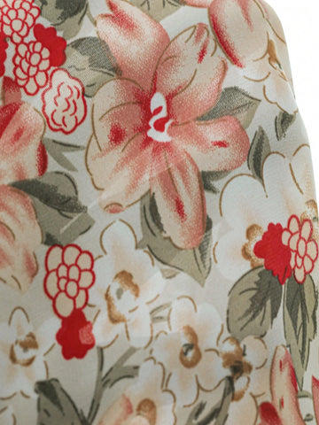 DAZY Floral Print Open Front Drop Shoulder Blouse