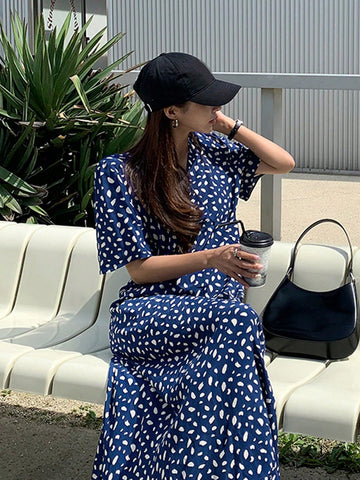 DAZY Floral Printed V-Neck Casual Maxi Dress