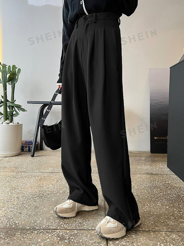 DAZY Fold Pleated Slant Pocket Pants