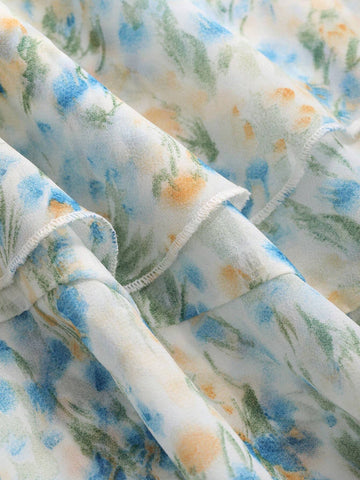 DAZY Full Print Multi-Layered Hem Skirt