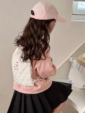 DAZY Girl (Small) Letter Print Sweatshirt, Young Girl Autumn Clothes