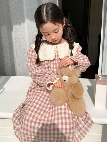 DAZY Girls(Small) Plaid Print Dress, Fall