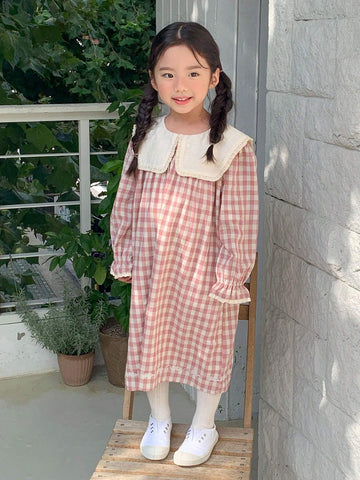 DAZY Girls(Small) Plaid Print Dress, Fall