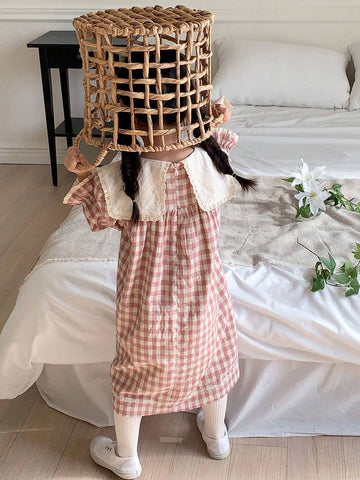 DAZY Girls(Small) Plaid Print Dress, Fall