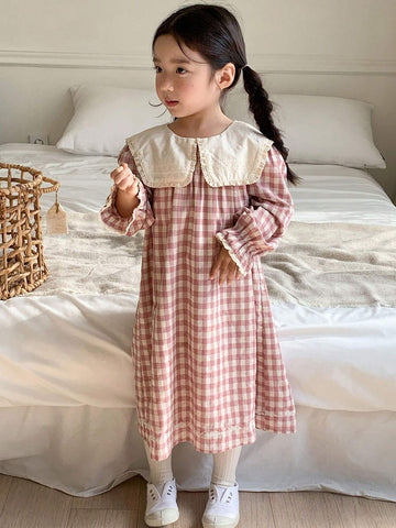 DAZY Girls(Small) Plaid Print Dress, Fall