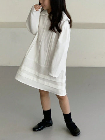 DAZY Girl's Casual Solid Color Long Sleeve Dress, Spring Autumn