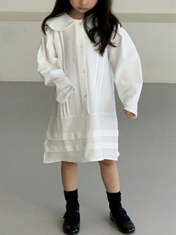 DAZY Girl's Casual Solid Color Long Sleeve Dress, Spring Autumn