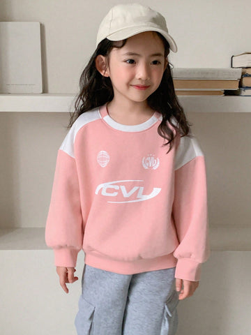 DAZY Girls Round Neck Knitted Sweatshirt, Young Girl Fall Clothes