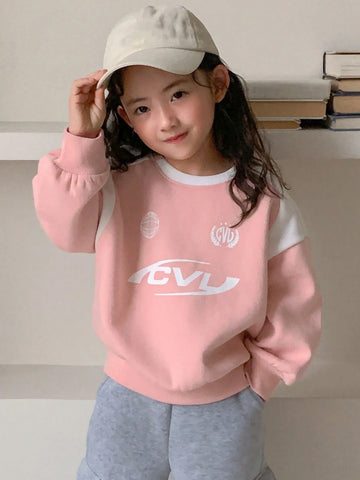 DAZY Girls Round Neck Knitted Sweatshirt, Young Girl Fall Clothes