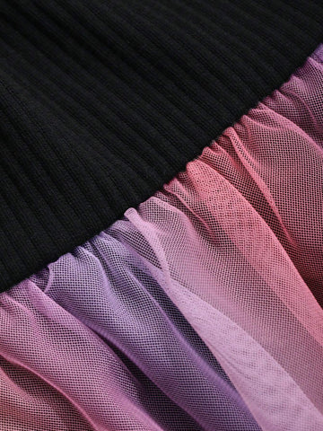 DAZY Girls' Round Neck Puff Sleeve Casual Dress, Toddler Size