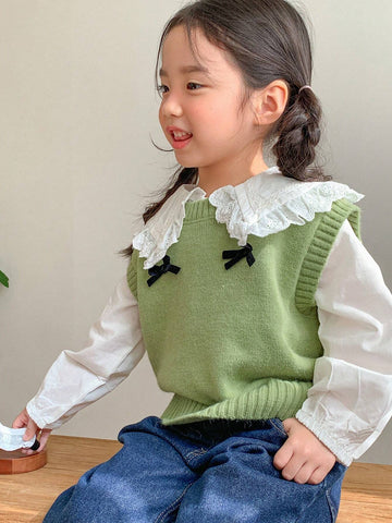 DAZY Girls Round Neck Sweater Vest
