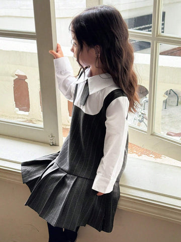 DAZY Girls (Small) Contrast Color Dress For Fall