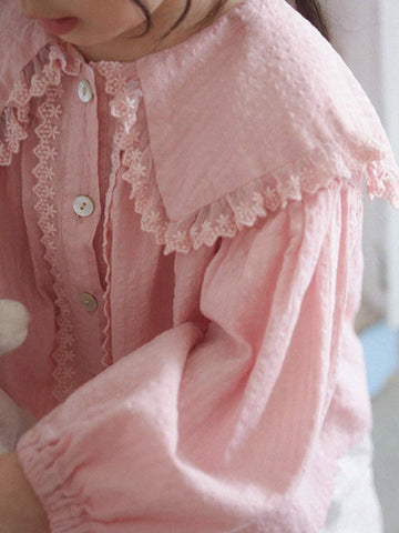 DAZY Girls (Small) Lace Patchwork Shirt, Young Girl Fall Clothes