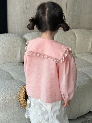 DAZY Girls (Small) Lace Patchwork Shirt, Young Girl Fall Clothes