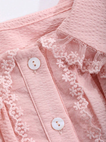 DAZY Girls (Small) Lace Patchwork Shirt, Young Girl Fall Clothes