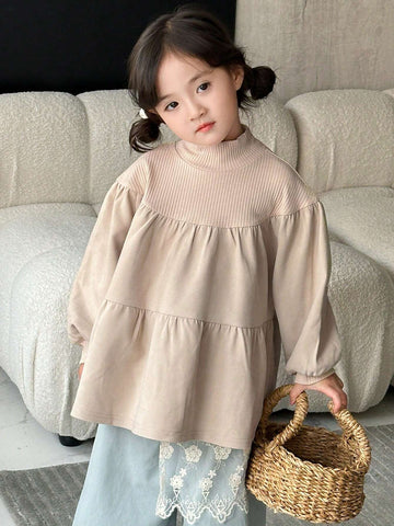 DAZY Girls (Small) Turtleneck Patchwork Dress, Young Girl Fall Clothes