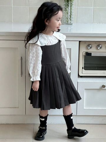 DAZY Girls Solid Color Sleeveless Dress