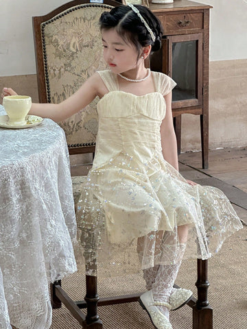 DAZY Girls (Toddler) Mesh Sleeveless Summer Dress